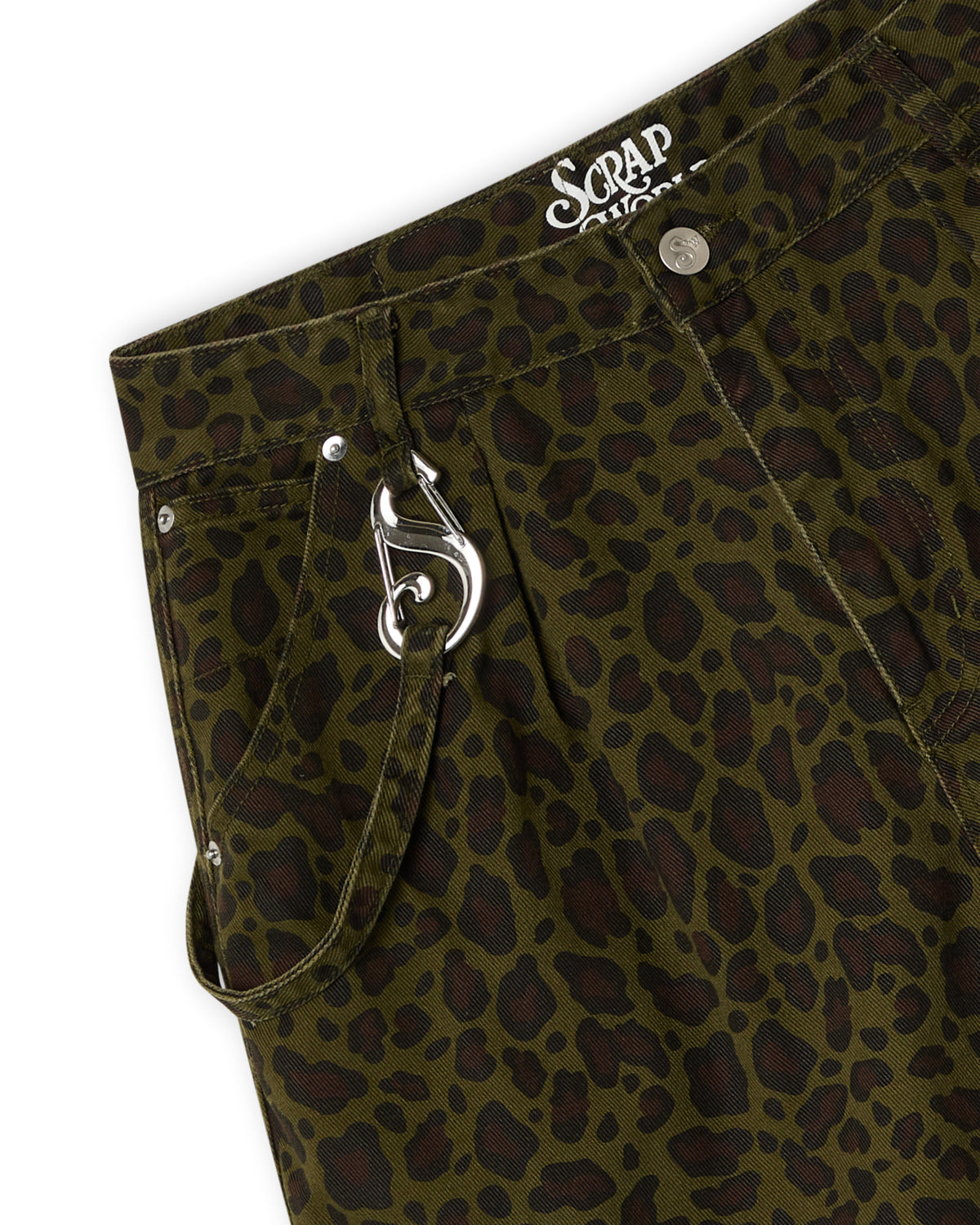 WIDE LEG SHORTS CAMO DARK GREEN